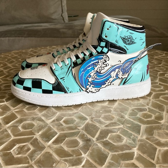 Demon Slayer Giyu High Blue Sneakers (42) - Picture 2 of 11